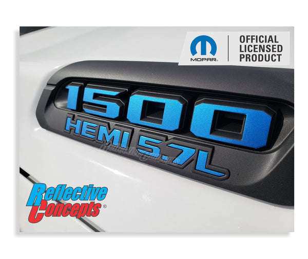 1500 HEMI 5.7L Hood Emblem Overlay Decals