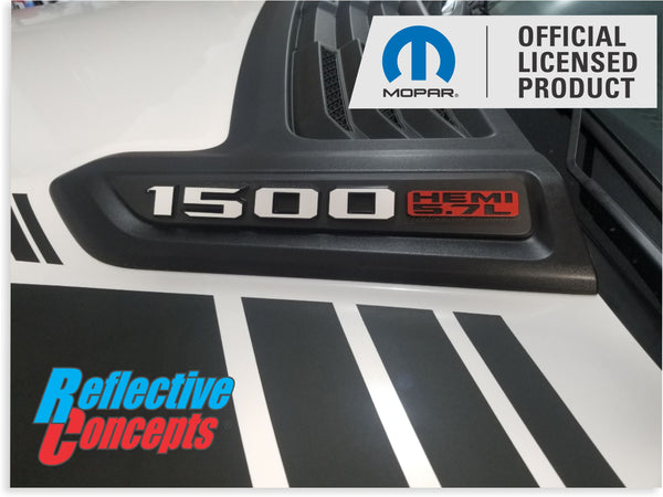 1500 HEMI 5.7L Sport Performance Hood Emblem Overlay Decals