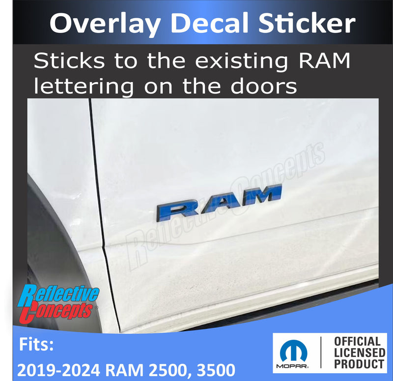 RAM Door Emblem Overlay Decals   - 2019-2024 Ram 2500, 3500