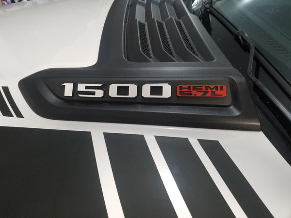 1500 HEMI 5.7L Sport Performance Hood Emblem Overlay Decals