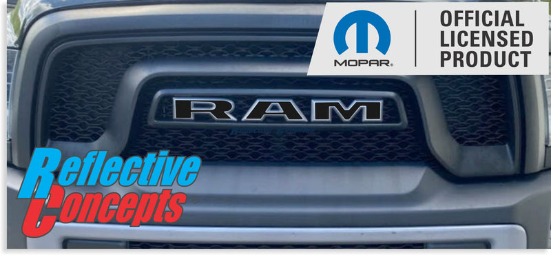 RAM Grille Emblem Overlay Decal   - 2019-2024 Ram 1500 Classic Warlock