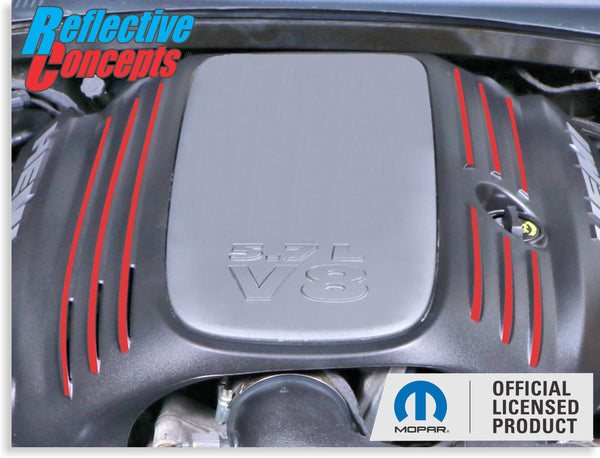 Engine Cover STRIPE Decals - Charger 5.7L