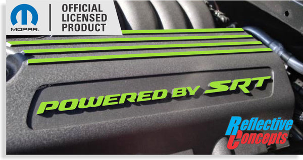 Powered by SRT Engine Cover Overlay Decals - 2015-2023 Charger Scat Pack