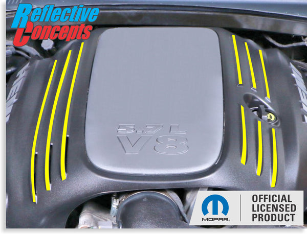 Engine Cover STRIPE Decals - 09-23 Challenger 5.7L