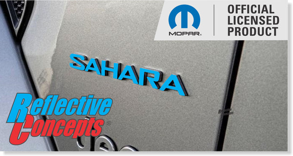 SAHARA Fender Emblem Overlay Decals  - 2018-2024 Wrangler JL Sahara