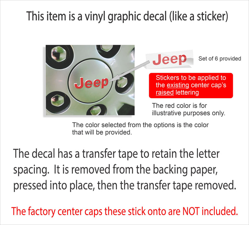 JEEP Center Cap Overlay Decals - 14-17 Patriot