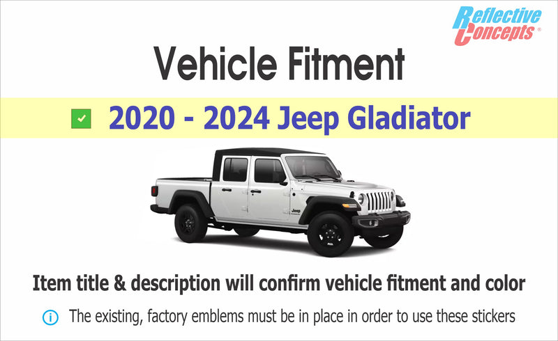 Jeep Fender Emblem Overlay Decals  - 2020-2024 Gladiator