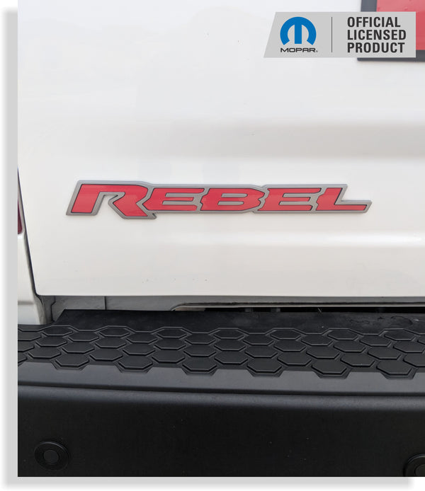 REBEL Tailgate Emblem Inlay Decal   - 2015-2018 Ram Rebel