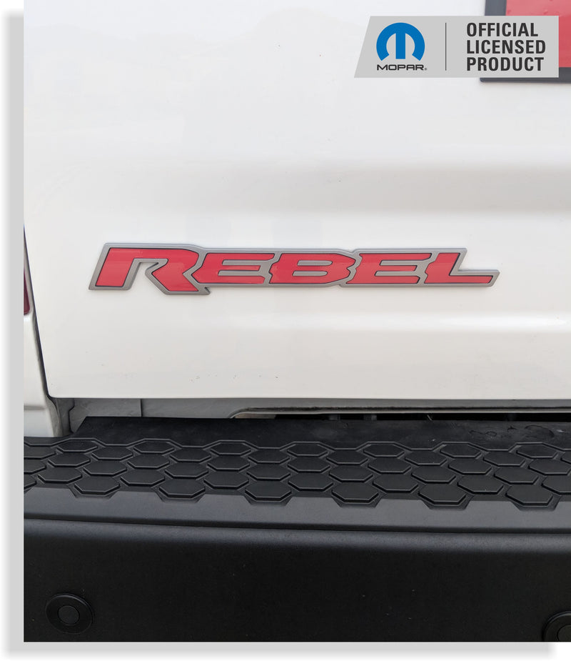 REBEL Tailgate Emblem Inlay Decal   - 2015-2018 Ram Rebel