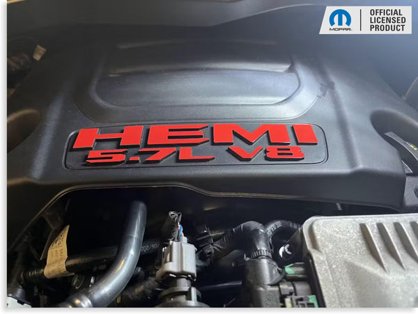 HEMI 5.7L V8 Engine Cover Decals   - 2019-2024 Ram 1500