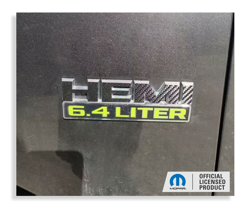 HEMI 6.4 LITER Emblem Overlay Decals - 13-18 Ram 2500 3500