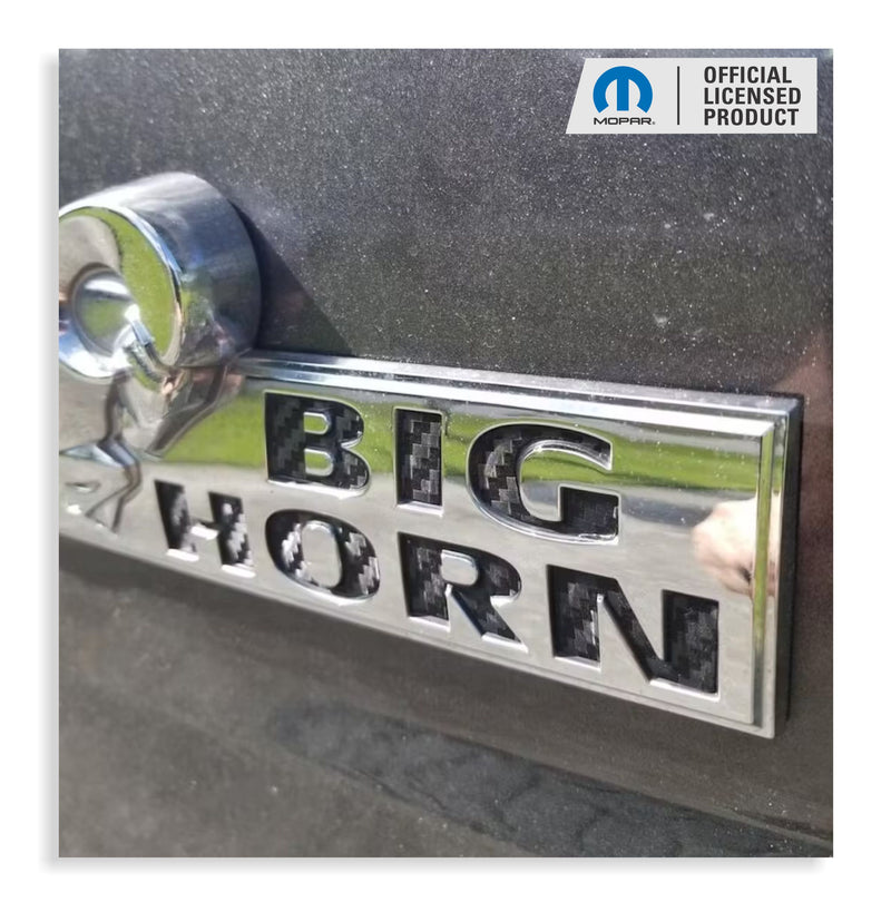 BIG HORN Tailgate Emblem Overlay Decals   - 2013-2018 Ram Big Horn