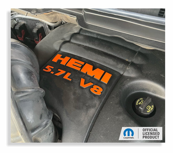 HEMI 5.7L V8 Engine Cover Decals   - 2019-2024 Ram 1500 Classic