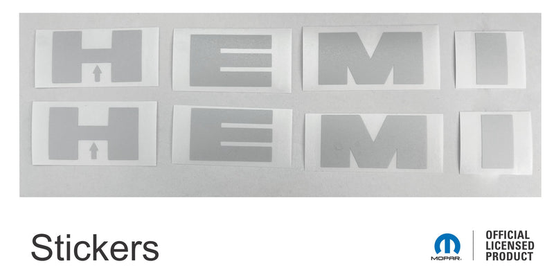 HEMI Lettering Engine Cover Decals - 11-24 Durango R/T