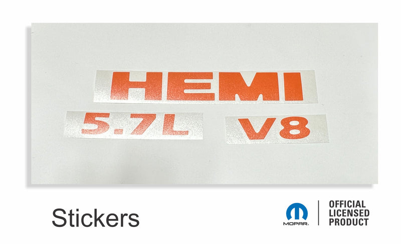 HEMI 5.7L V8 Engine Cover Decals   - 2019-2024 Ram 1500 Classic