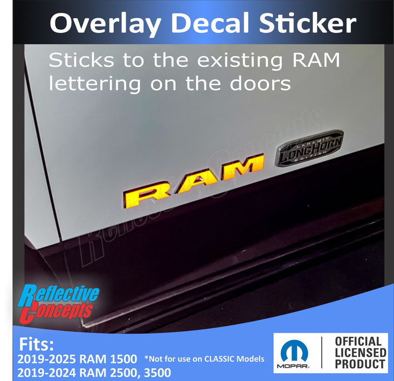 RAM Door Emblem Overlay Decals   - 2019-2025 Ram