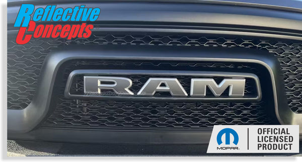 RAM Grille Emblem Overlay Decal   - 2019-2024 Ram 1500 Classic Warlock