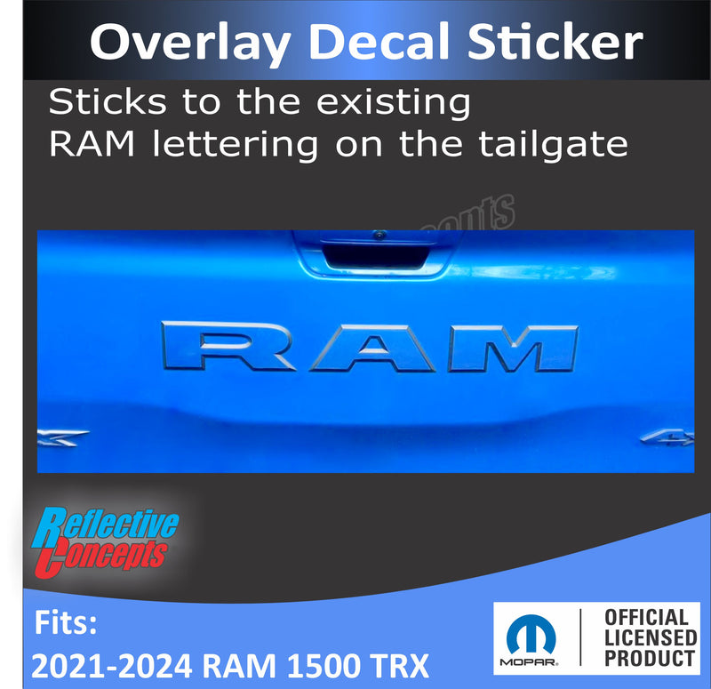 RAM Tailgate Emblem Overlay Decal   - 2021-2024 Ram TRX