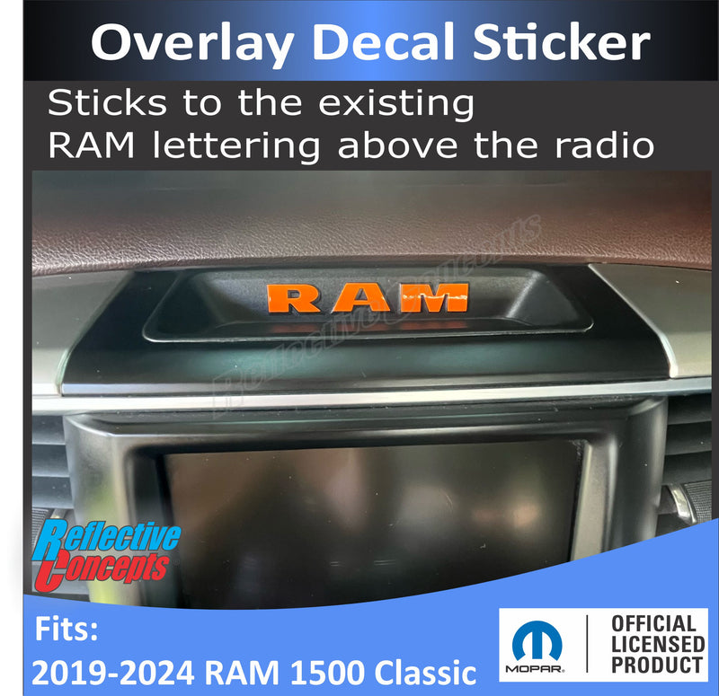 RAM Upper Dash Bezel Overlay Decal  Sticker - 19-24 Ram 1500 Classic