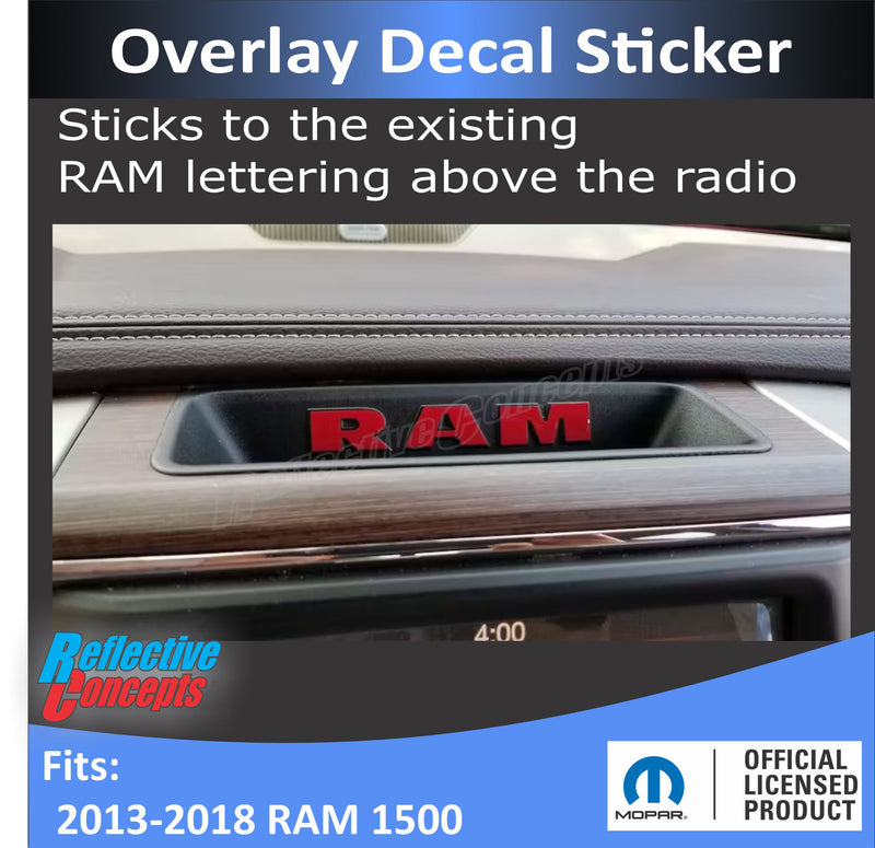 RAM Upper Dash Bezel Overlay Decal  Sticker - 13-18 Ram 1500