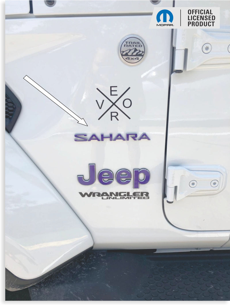 SAHARA Fender Emblem Overlay Decals  - 2018-2024 Wrangler JL Sahara