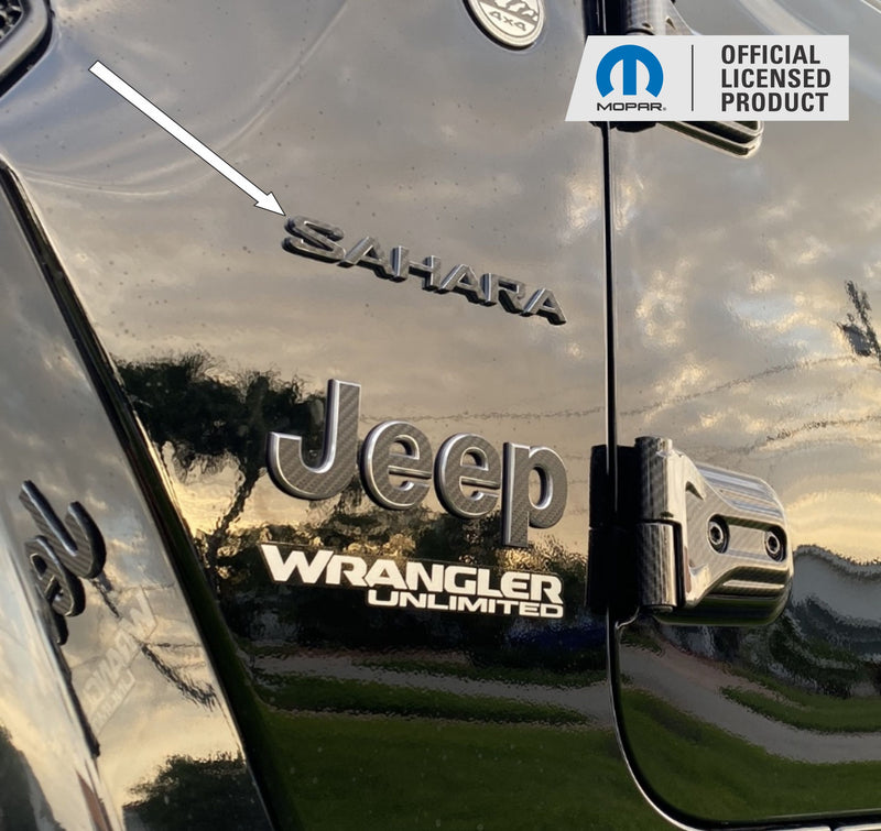 SAHARA Fender Emblem Overlay Decals  - 2018-2024 Wrangler JL Sahara