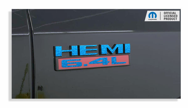 HEMI 6.4 LITER Emblem Overlay Decals - 2019-2024 Ram 2500