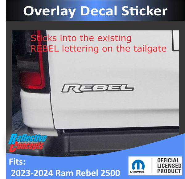 REBEL Emblem Inlay Decal - 2023-2024 Ram 2500 Rebel