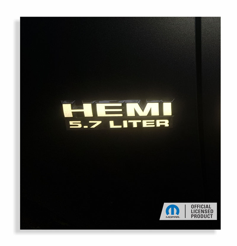 HEMI 5.7 LITER Emblem Overlay Decals - 2019-2024 Ram 1500 Classic