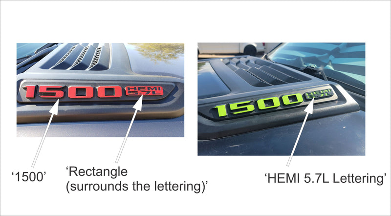 1500 HEMI 5.7L Sport Performance Hood Emblem Overlay Decals