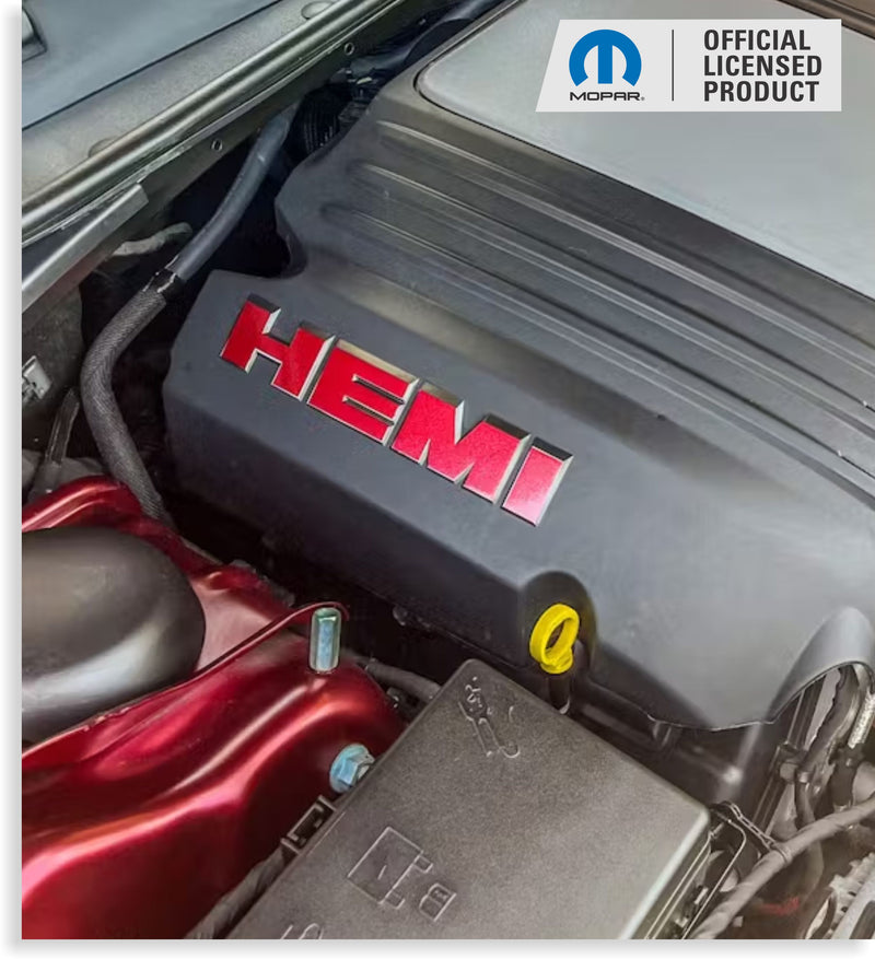 HEMI Lettering Engine Cover Decals - 05-08 Magnum 5.7L