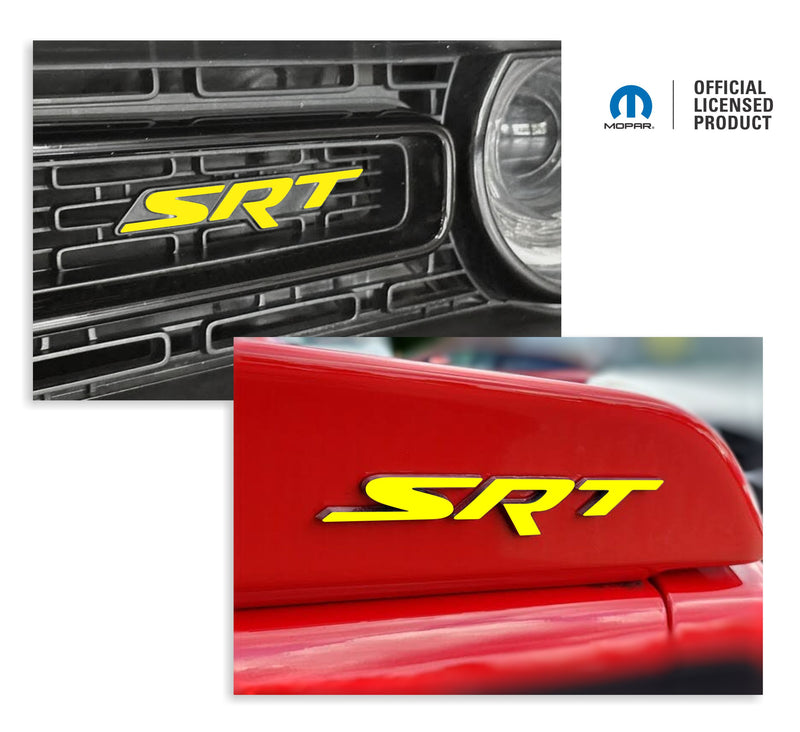 SRT Front and Rear Emblem Overlay Decals - 2015-2016 Challenger SRT Hellcat