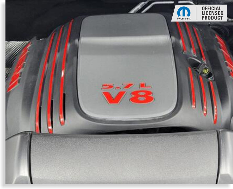 Engine Cover STRIPE Decals - 11-24 Durango 5.7L