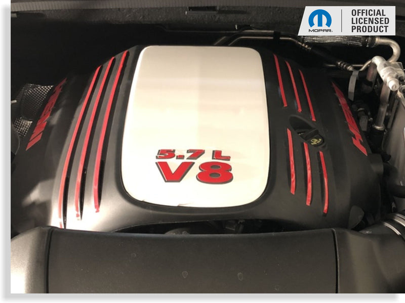 Engine Cover STRIPE Decals - 11-24 Durango 5.7L