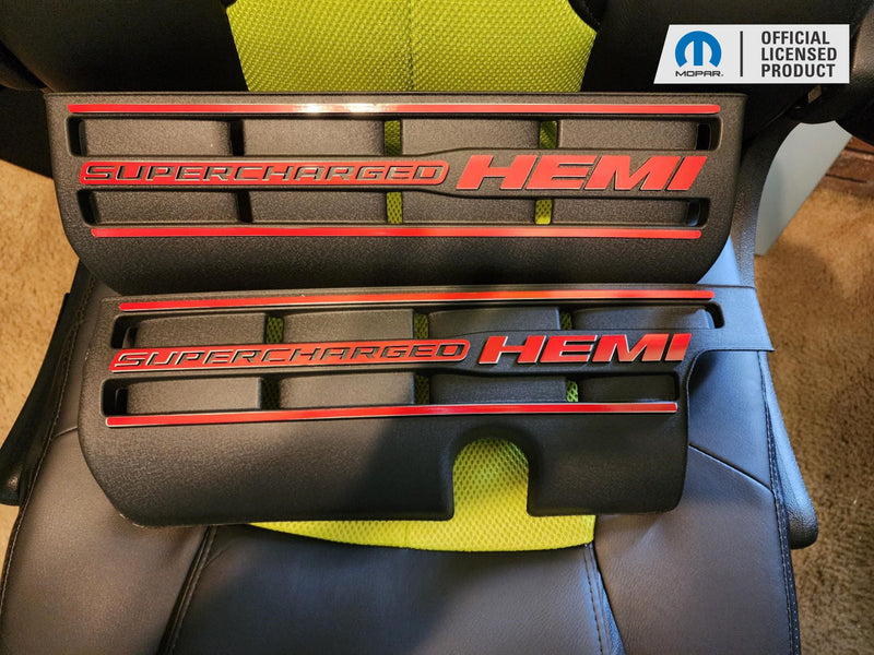 Supercharged Hemi Engine Cover Overlay Decals - Grand Cherokee Trackhawk