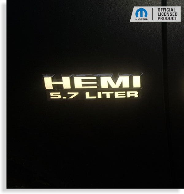 HEMI 5.7 LITER Emblem Overlay Decals - 2006-2012 Ram