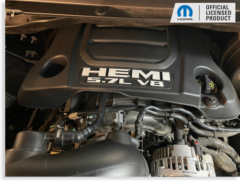 HEMI 5.7L V8 Engine Cover Decals   - 2019-2024 Ram 1500