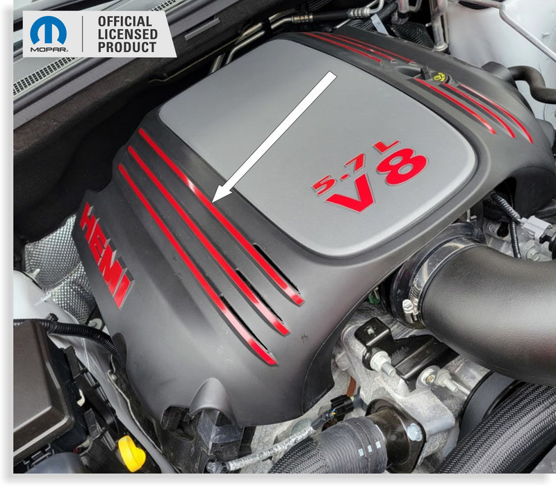 Engine Cover STRIPE Decals - 11-24 Durango 5.7L