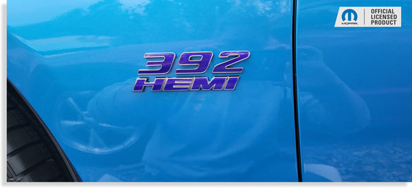 392 Hemi Fender Emblem Overlay Decals (pair)  - Dodge Challenger