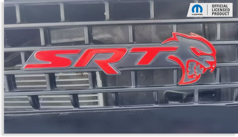 SRT Front and Rear Emblem Overlay Decals - 18-23 Challenger SRT Hellcat