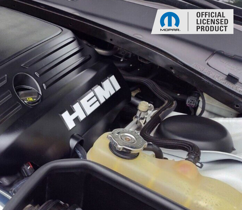 HEMI Lettering Engine Cover Decals - 09-23 Challenger R/T