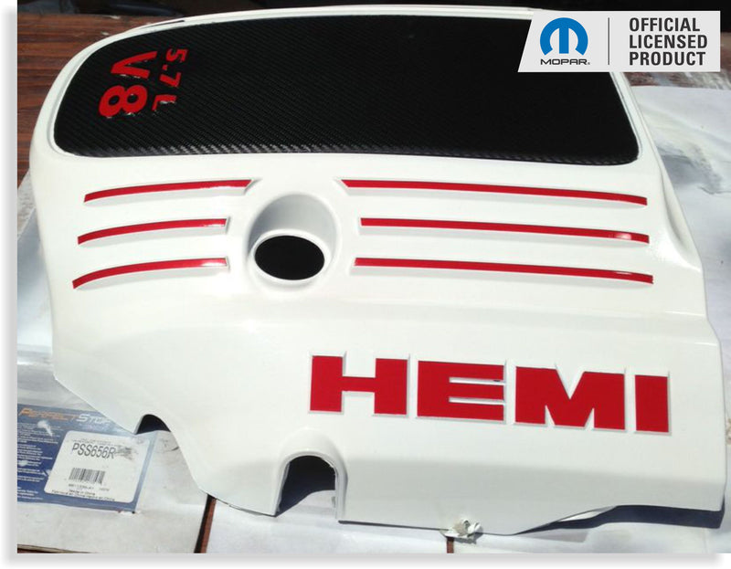 HEMI Lettering Engine Cover Decals - 09-23 Challenger R/T