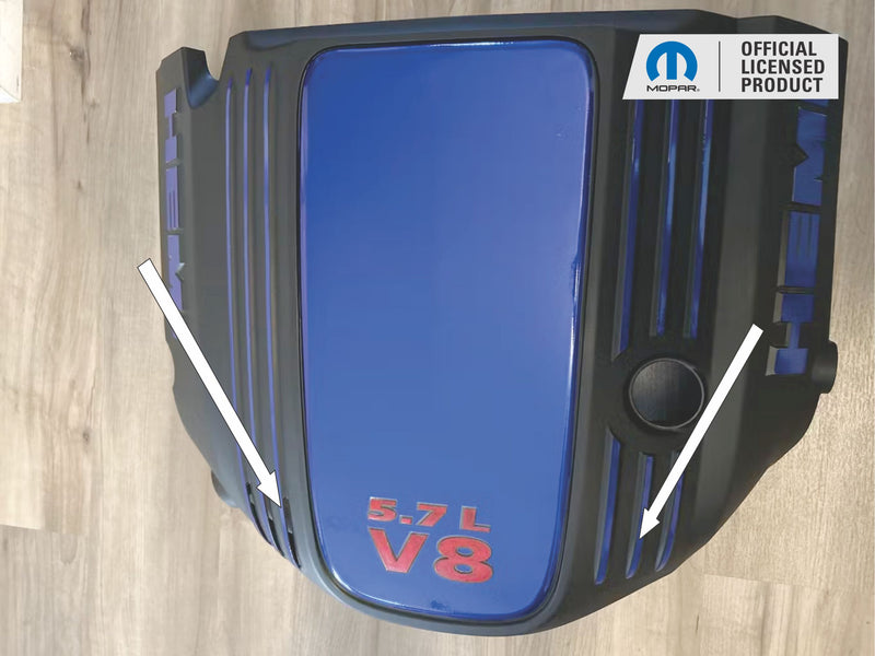 Engine Cover STRIPE Decals - 09-23 Challenger 5.7L