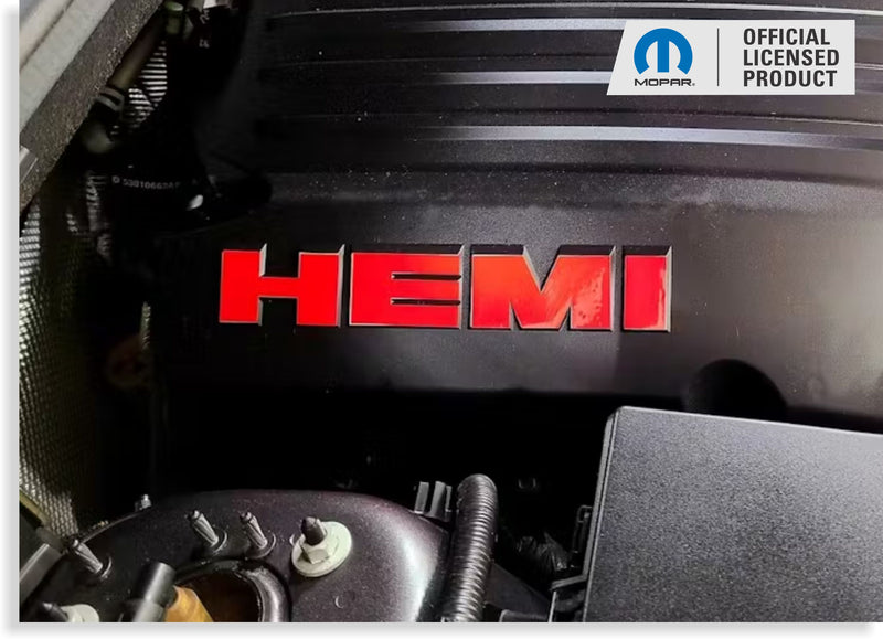 HEMI Lettering Engine Cover Decals - 05-23 300C 5.7L