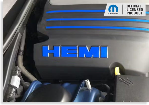 HEMI Lettering Engine Cover Decals - 05-23 300C 5.7L