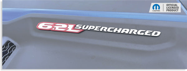 6.2L Supercharged Hood Emblem Overlay Decals  - 2021-2024 Ram TRX