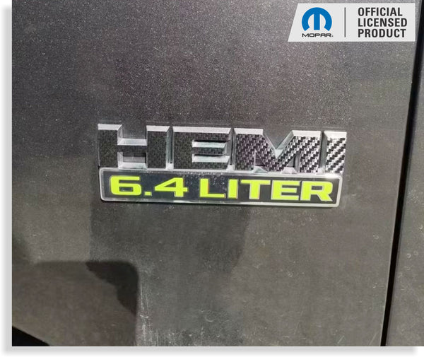 HEMI 6.4 LITER Emblem Overlay Decals - 13-18 Ram 2500 3500