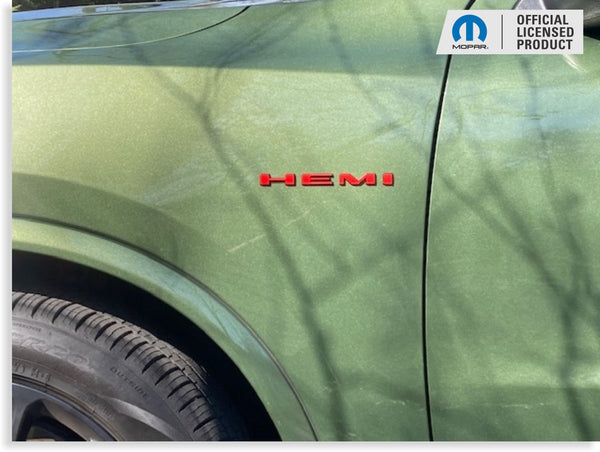 HEMI Fender Emblem Overlay Decal Stickers - 2020-2024 Durango R/T