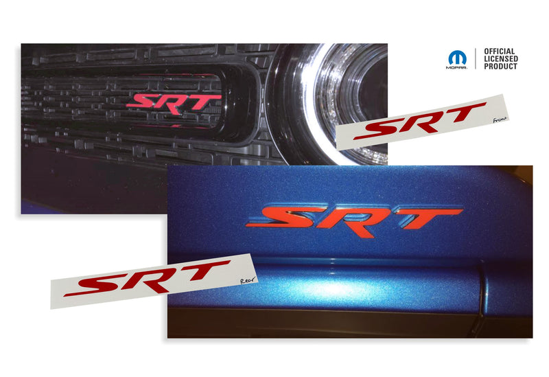 SRT Front and Rear Badge Overlay Decals - 2015-2018 Dodge Challenger SRT 392