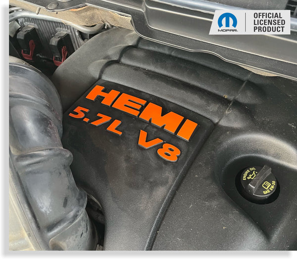 HEMI 5.7L V8 Engine Cover Decals   - 2009-2018 Ram